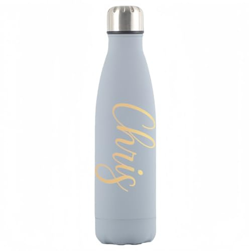 Botella De Agua Personalizada De Acero Inoxidable De 500 Ml Con Doble Pared Y Aislamiento Al Vacío, Con Nombre Y Fecha Para La Novia Y Sus Damas De Honor, Para Como Regalo De Boda(Gray)