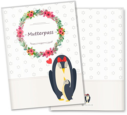 OLGS Mutterpasshülle Mommy Love Daisy | Stylische Schutzhülle Geschenkidee - Hochwertige Hülle für den deutschen Mutterpass ohne Personalisierung, Pinguin