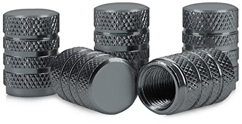 kwmobile 5en1: Capuchons de Valve - Capuchons en Métal pour Voiture Moto Vélo Pneus - Anthracite