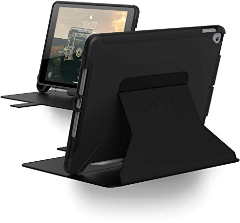 Urban Armor Gear Scout Folio Hülle für Apple iPad 10,2 Zoll (2020 & 2019) Schutzhülle (Standfunktion, Stifthalter für Apple Pencil und Logitech Crayon, Apple Smart Keyboard kompatibel) schwarz
