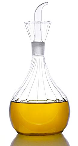 HAIZEEN 900ml Distributore di Olio d'Oliva in Vetro Bottiglia-Oliera e Ampolla per Aceto con Versatore Antigoccia e NESSUN Imbuto Necessario - Caraffa dell'Olio Decanter per Cucina e Barbecue