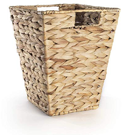 Natural Banana Leaf Waste Paper Basket | Wicker Bins for Bedroom | Office Paper Recycling | Woven Waste Bin | Storage Basket | With Handles | M&W