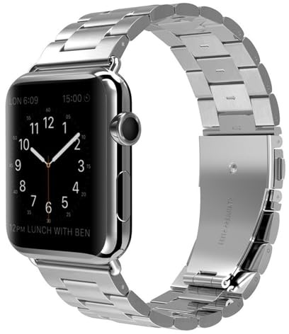 Stainless Steel Compatible with Apple Watch Band,Scratch/Water Resistant,Fits Series 10 All Series/Ultra 1/2/SE,Sizes 38/40/41/42/44/45/46/49mm,for Business Casual