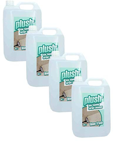 Carpet Cleaner Shampoo & Odour Deodoriser (inc Pet) Plush 5L x4 (Linen Fresh)