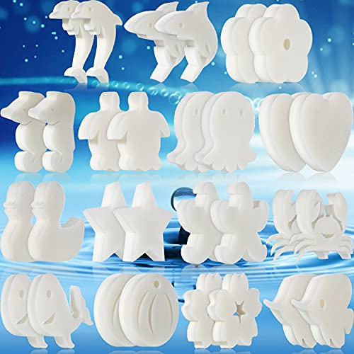 Patelai 32 Pièces Éponges Absorbant l'huile Éponge Absorbant l'huile Crémeux Mignon pour Bain à Remous, Utilisation du Spa et de Piscine