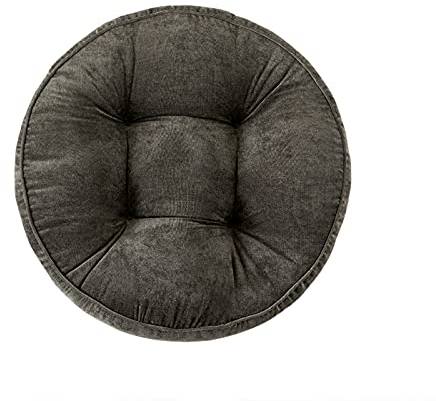 ZZZYZ Runde Cord Sitzkissen Vier Jahreszeiten Atmungsaktiv Meditationskissen Super Soft Nachhaltiges Yogakissen Für Yoga Wohnzimmer Balkon Dekoration-Dunkelgrau 52cm(20inch)