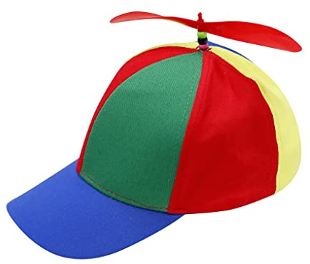 Kuzhi Multi-Color Propeller Hat - Baseball Style (Blue Brim, Child)