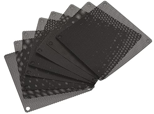 sourcing map 80 mm dator fläkt filtergaller PVC nät dammtät hölje skydd för dator, svart förpackning med 8