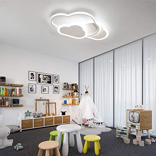 LED Deckenleuchte Kreative Wolken Deckenlampe mit dimmbarer Fernbedienung moderne weiße Deckenleuchten Wandleuchte für Wohnzimmer Schlafzimmer Flur und Kinderzimmer