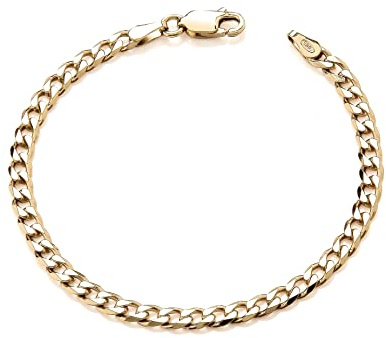 Old English Jewellers 9ct Gold on Silver Babies/Childrens Curb Bracelet - 6 INCH