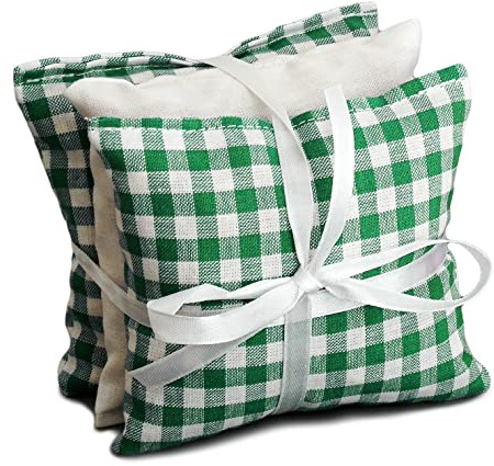 GIRAFFENLAND Duftkissen Minze - Kräuterkissen 3er Set mit je 9x9cm - grün-weiß-weiß - 100% naturrein. Pfefferminzkissen