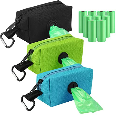 Dingion 3 Pack Diaper Bag Dispenser Set Diaper Trash Dispenser with 135 Counts Baby Disposal Trash Bags with Hook for Newborn Gift