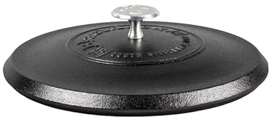 Lodge Blacklock 12 Triple Seasoned Cast Iron Lid - For Blacklock 12 Dutch Ovens & Skillets - Locks In Moisture - High-Heat Aluminum Knob - Pan Lid for Iron Skillet