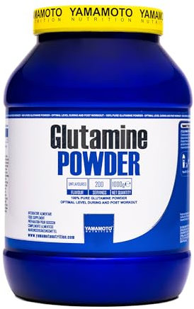 YAMAMOTO NUTRITION Glutamine POWDER 1000 grammi, integratore a base di purissima L-glutammina in polvere, per elevare il livello di allenamento e ottenere risultati migliori