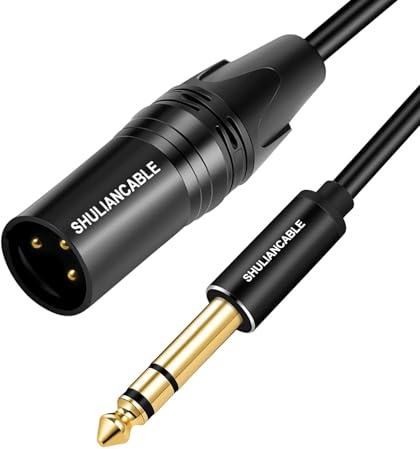 SHULIANCABLE XLR to Jack 6.35 mm, 3-Pin XLR Cable Microphones(10M) | Connection Cable Patch Cable Male to Male for Mixer, Microphones, DJ, Home Theater Equipment, Stage(10M, Male)