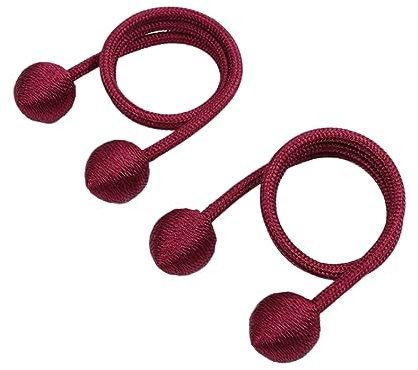 Gardinenbänder 4 Stück Gardinenumreifung Mit Gardinenumreifungsseil No Install No Perforated Vorhangzubehör, Rot