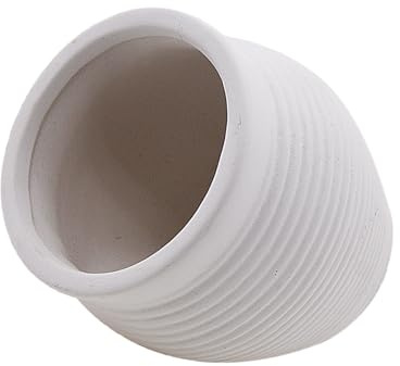 AnRui Ceramic Jar Betta Fish Tank Decor Clay Pot Aquarium Accessories Hideout Cave Decorations Ornaments for Small Fish, Shrimp, Cichlid to Play Hide Breed, Small White