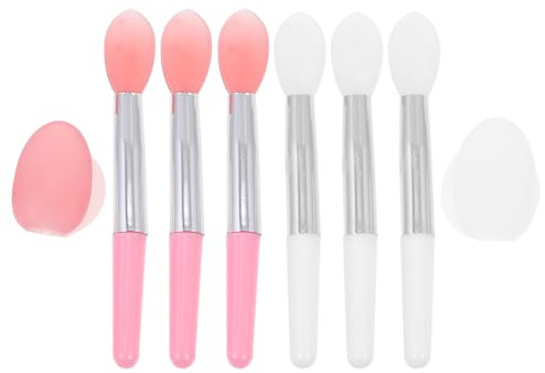 FRCOLOR Lip Mask Applicator Set with Silicone Soft Heads for Smooth Lip Color Application and Liquid Cosmetics 2 Sets for Daily and Professional Makeup Use