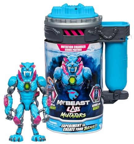 MrBeast Lab Mutators, Mutate The Ultimate Beast Mutators. Utför experimentet, släpp en MrBeast Iconic Panther actionfigur. 3 att samla på!