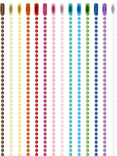 ZAMXHUG Catenella Portachiavi - 100 PCS Catena a Palline Colorata Catena Appesa in Metallo Catene a Sfera con Fibbia da 2,4 mm Catena a Forma di Portachiavi per Bambola Ornamento Appeso(12cm)