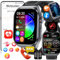 2025 Smartwatch Uomo con ECG/𝐆li𝐜𝐞𝐦𝐢𝐚/HRV/Lipidi/Acido Urico/BMI/Sonno,2.04AMOLED Orologio della salute con Funzione Telefono Bluetooth, Pulsante SOS