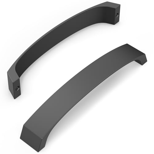 FURNIWARE 10 Stück Schrankgriffe, Möbelgriffe 160mm Lochabstand Küchengriffe Schwarz Griffe Möbel Schubladengriffe Griffe für Küchenschränke Schränke Schubladengriffe