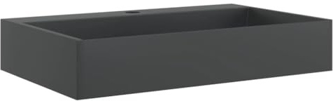 vidaXL Waschbecken 60x38x11 cm Mineralguss/Marmorguss Mattschwarz