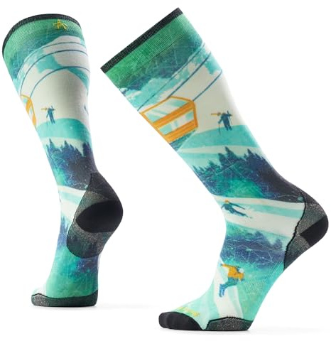 Smartwool, Men's, Ski Zero Cushion Ski Day Print Over the Calf, Capri, Medium