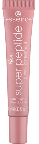 Essence Cosmetics The Super Peptide Glossy Lip Treatment, Levigante, con Vitamine, Curativo, Lucida, 10 ml