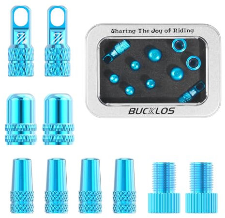BUCKLOS Bike Tire Valve Stem Cap Set Presta and Schrader Valve Caps 10PCS