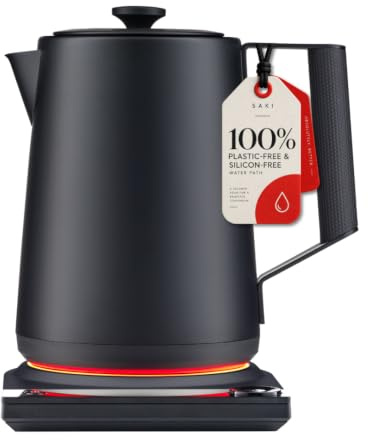 SAKI Luna Plastic-Free Electric Kettle, Temperature Control, 1.75 L, Black