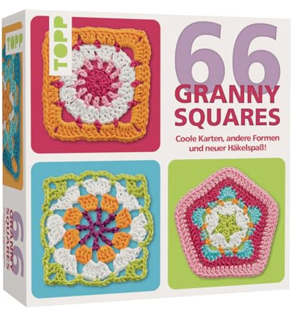 TOPP 66 Granny Squares Karten-Set: Coole Karten, andere Formen und neuer Häkelspaß! Jedes Granny mit Foto und Häkelschrift. Mit praktischem Technik-Booklet, White