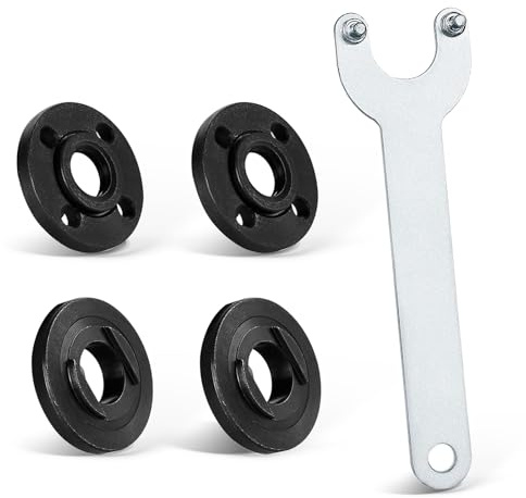 Angle Grinder Spanner Wrench Flange Nut - 1PC 140mm Angle Grinder Flange Wrench and 4PCS Flange Nuts