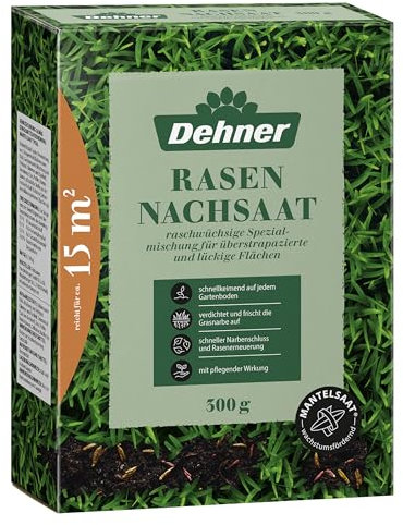 Dehner Saatgut Rasen-Nachsaat, Trockenrasen, hochwertige Saatgutmischung, raschwüchsig/schnellkeimend, 300 g, für ca. 25 m², natur