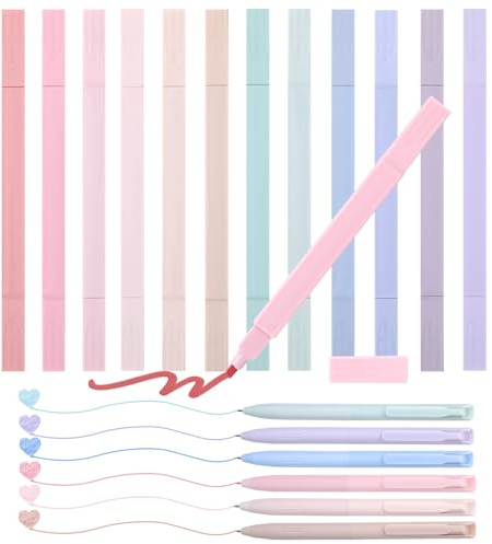 18 Textmarker Set, Darunter 12 Pastell Marker Stifte Textmarker Sowie 6 Fineliner Set, Bibel Marker, Perfekt als Schulsachen und Aesthetic School Stuff für Büro, Schule, Studium Geeignet