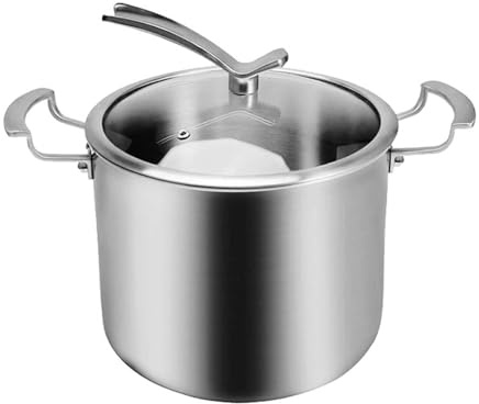 Genérico Olla Grande de Acero Inoxidable con Tapa - Resistente Olla de inducción de Grado alimenticio 316 para sopas, guisos y cocción a Fuego Lento - Fácil de Limpiar, Tapa Transparente, pa