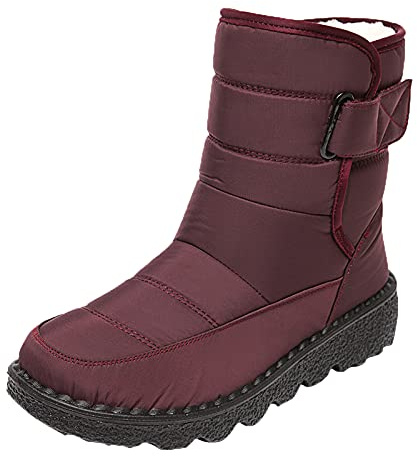 cfpqv Stivali invernali da donna impermeabili - Scarpe invernali imbottite Stivali da neve Stivali invernali Stivali slip-on Stivali da trekking Stivali invernali caldi Stivali Stivali da trekking