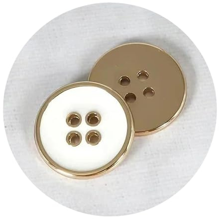 Taconey 20 Stück 10,5/15/20 mm Metallknöpfe mit 4 Löchern zum täglichen Nähen von Kleidung, praktisches Zubehör für Kleidungsverschlüsse,Weißgold,20 mm