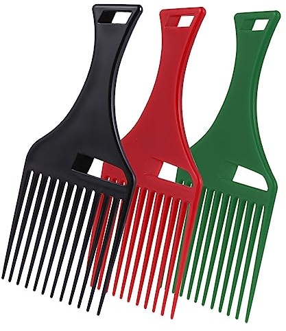 ELAYARD Pettine Di Sollevamento in Plastica 3 Pezzi, Pettine Afro Per Chioma Ricci, Strumento Per Lo Styling Maschile e Parrucchieri, Per Volume e Districante in Acconciature Quotidiane