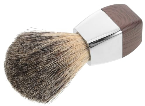 PENIKOKO Brocha de Afeitar de Pelo de Tejón Natural con Mango de Madera Cepillo para Espuma Densa Herramienta Segura para Afeitado Facial y Cuidado de Barba para Hombre