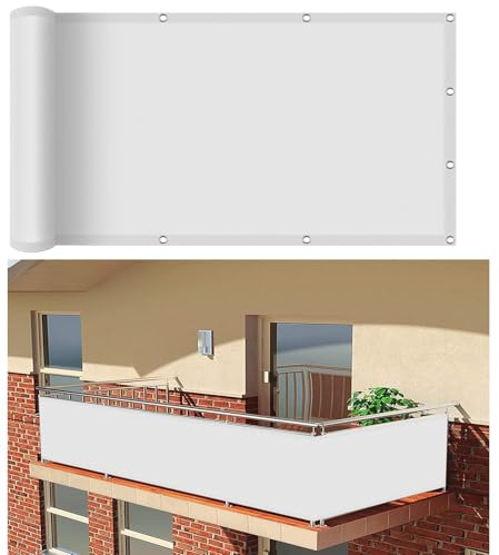 Tenda da Sole Parasole Vela Ombreggiante Parasole 160 x 160 cm con Fune, Protezione Solare Schermo Privacy Vela Ombreggiante Impermeabile Quadrata, per Giardino, Balcone, Bianco