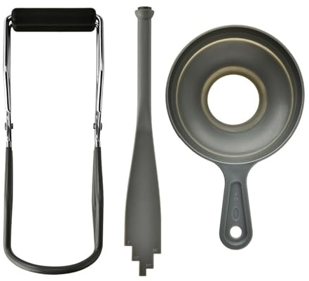 Juego de herramientas de conservas y elevador de vidrio, de acero inoxidable, con mango antideslizante, juego completo de herramientas para conservas con embudo, pinzas y estante para vasos