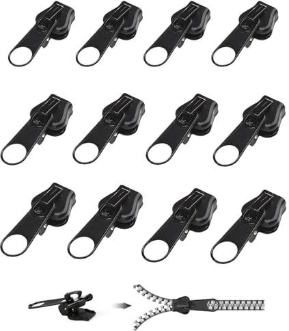 CICISTORY Cerniera Lampo Riparazione, Universale Tira Zip Rimovibile, Cursori per Cerniere-Lampo Cursore cerniera per Giacche Borse Valigie Jeans Abbigliamento