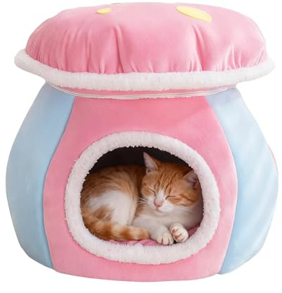 Patifirst Caverne pour Chat - Niche De Couchage Chaude Partiellement Fermée | Lit et Niche pour Chat - pour Le Salon La Chambre Le Balcon L'Appartement Et La Maison