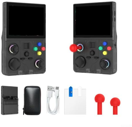 Consola de juegos de mano, Pantalla HD de 3.5 pulgadas de código abierto WiFi Retro Gaming Multijugador Vibración Dispositivo portátil (negro)
