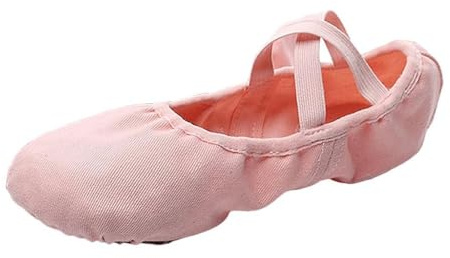 dijiusidy Bekväma balettskor för kvinnor med remmar, knut säkerställer säker passform, dagligt bruk och dansövningar, balettskor för småbarnsflickor med resår, Rosa, 39 Storlek