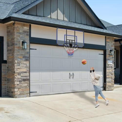 Basketballkorb Outdoor Wandmontage – Extrem stabiles 112×72 cm Backboard, Profi Basketball Korb für Garage, Hof & Indoor Spielspaß