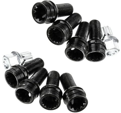 8-teiliges Radschrauben-Set M14 x 1,5 mm mit Radbolzen und Radmuttern für VW Golf, Jetta, Beetle und Passat