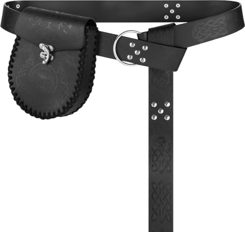 AYBUY medeltida bälte med midjeväska, 2-pack vikingbälte män kvinnor | Vikingkläder män medeltida tillbehör, midjeväska medeltida för halloween, karneval renässans kostym cosplay
