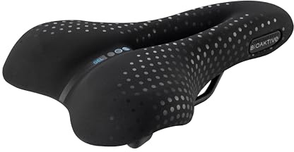 Selle San Marco BIOAKTIVE Trekking Open-Fit Gel - Selle Ville, E-Bike & Trekking, Trou Anatomique, Gel Confort - Taille S2, Noir